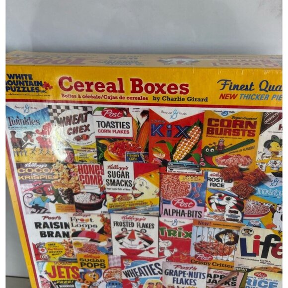 White Mountain 1000-Piece Jigsaw Puzzle Vintage Cereal Boxes Collage Puzzles - Picture 2 of 6